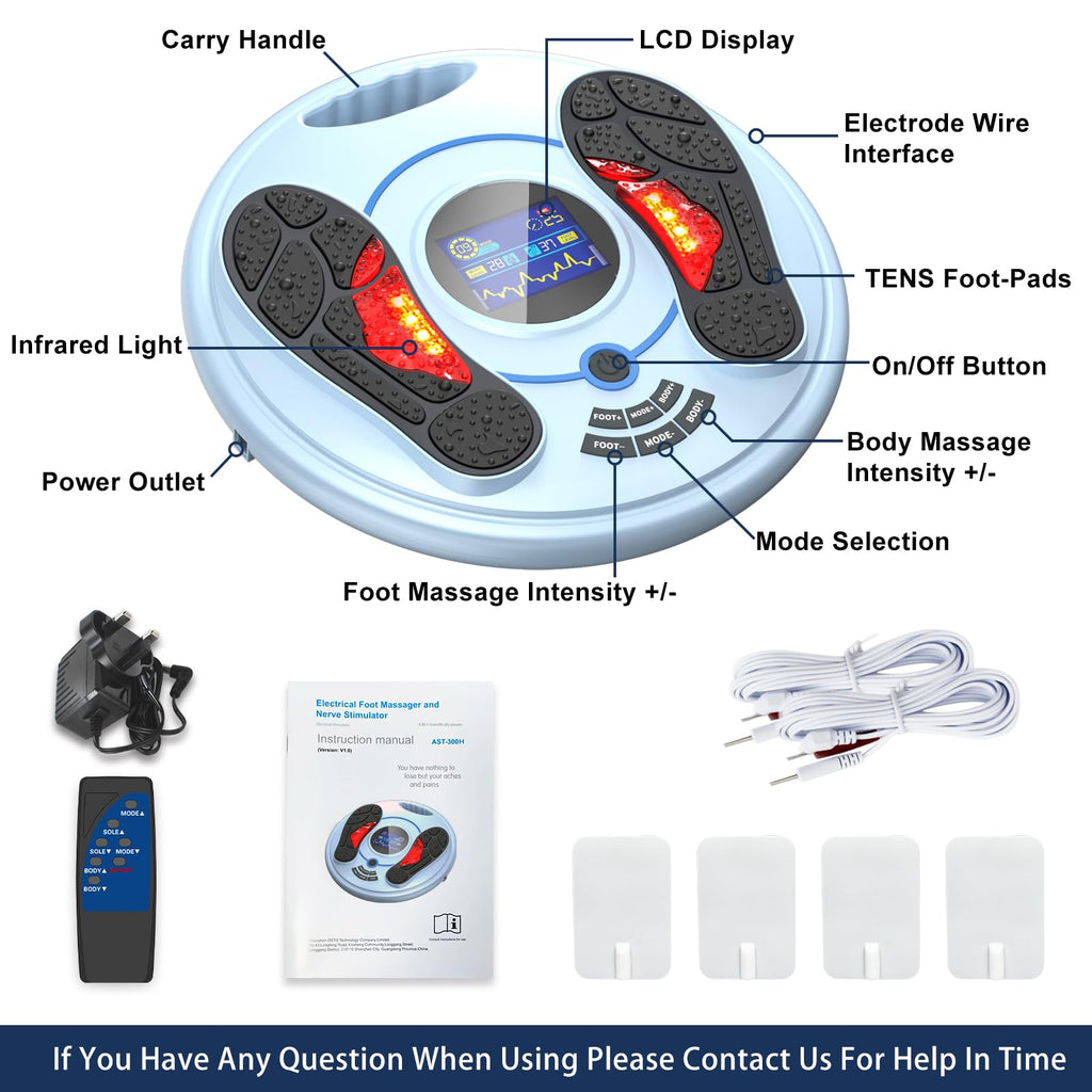 Foot Neuropathy Machine (FSA or HSA Eligible) - Electronic Pulse Acupuncture for Feet Circulation - Electrical Foot Reflexology to Relax Tired Feet Ankles & Pain Relief, Swelling & Reduce Leg Cramps