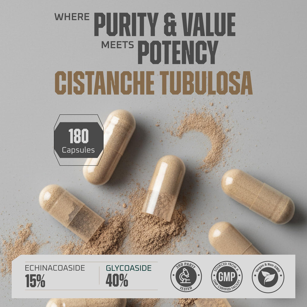 Earth Elixir Cistanche Supplement for Men & Women – Potent Cistanche Tubulosa Extract Capsules for Daily Vitality, Strength & Performance Support – Made in USA, 3rd Party Tested & 3 Month Supply