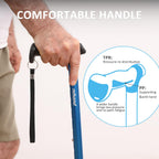 REHAND Walking Cane for Men & Women - Foldable, Adjustable, Lightweight, Self Standing Pivot Walking Cane, Soft Handle Grip, with Travel Bag, Walking Sticks for Seniors & Adults (Sliver)