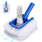 Pool Vacuum Head Brush for Inground & Above Ground Pools, Heavy Duty Round Scrubber Pool Brush with 1/4" or 1/2" Swivel Hose Connection, No Pole
