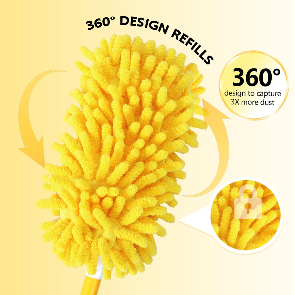 Yicotira 8 Pack Reusable Duster Refill Compatible with Swiffer Hand Duster - 360 Heavy Duty Dusters Refills - Microfiber Ceiling Fan Duster for Swiffer Dusters Extended Handle (Handle is Not Included)