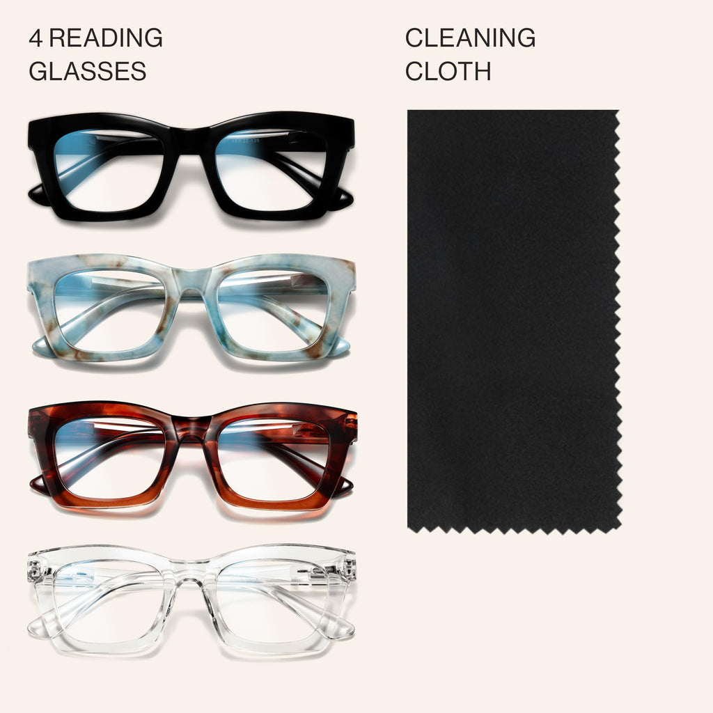 CCVOO 3.25 Oprah Style Reading Glasses for Women, Stylish Eyeglasses, Blue Light Readers for Women, Cheaters