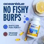 Oceanblue Professional Omega-3 2100mg Fish Oil Supplement – Triple Strength, High Potency EPA, DHA & DPA – Burpless, Wild-Caught, Natural Orange Flavor – 138 Count (Pack of 2)