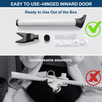 Rerishom 2 Pack Door Security Bar, Heavy Duty Patio Door Lock,White