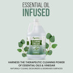 Crystalino 6% Cleaning Vinegar Cleaner (1 Gallon) Eucalyptus Essential Oil Powered for Home, White Industrial Vinegar for Cleaning Purpose and Laundry, Vinager, Vinagre Blanco de Limpieza, Vinger