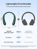 JISULIFE Portable Neck Fan, Hands Free Bladeless Fan, 5 Speeds, 4000 mAh