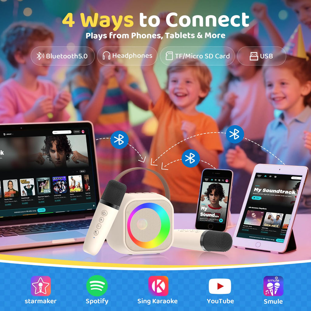 Jeefu Karaoke Machine for Kids, Toys for 3-12 Years Old Girls Gifts