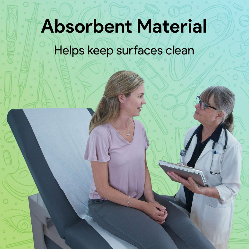 Medical Exam Table Paper 17"x125 Feet - 2 Rolls of Disposable White Table Paper Rolls for Doctor's Offices, Chiropractors, and More - Latex Free Bed Sheet