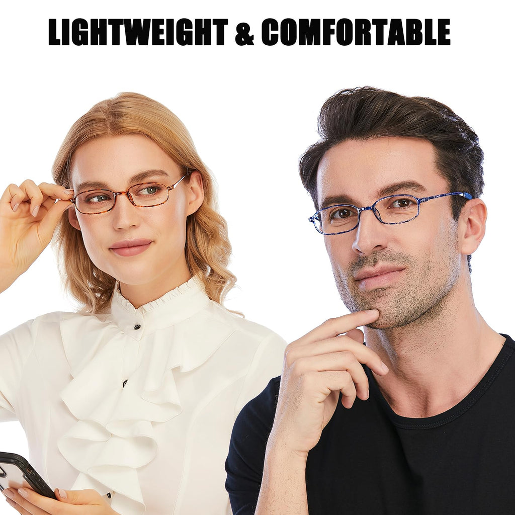 AQWANO 4 Pack Computer Reading Glasses Blue Light Blocking Lightweight TR90 Flexible Frame UV Protection Readers for Women Men +2.0