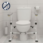 KMINA Toilet Safety Rails for Seniors, Heavy Duty Frame with Handles, Adjustable Height and Width, Handicap Grab Bars