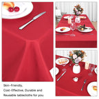 Heneger CozRhythm 8 Pack Red Tablecloth 60 x 126 Inch Rectangular Table Cloth for 8 Foot Rectangle Tables, Wrinkle Resistant Washable Polyester Fabric for Christmas Buffet Wedding Party