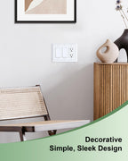 2-Pack Decorative Tripple Decorator Outlet Cover Plate, Durable Natural Bamboo Fiber Pure White Wall Plates for Electrical Outlets, Receptacle, GFCI Outlet, Dimmer Switch, 3-Gang, Corrosion Resistant