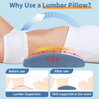 Lumbar Support Pillow for Bed Relief Back Pain: Lower Back Pillow for Sleeping - Memory Foam Waist Pillow - Back Wedge Bolster Pillow for Side, Back&Stomach Sleepers - Bed Rest Cushions for Car, Sofa