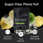 Sports Research Hydrate Jars - Sugar-Free & Naturally Flavored with Vitamins, Minerals, and Coconut Water - Supports Hydration - Lemon Lime