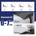 HOMBYS Wedge Pillow Headboard for Bed Gap,Foldable Bed Wedge Gap Filler King Size,Matterss Gap Filler,Multi Functional Bed Crack Pillow, Fill The Gap (0-7") Between Your Headboard and Mattress,Grey