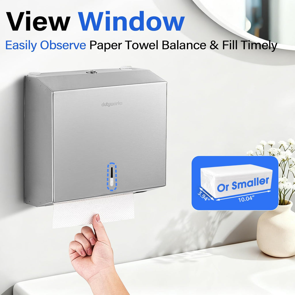 DUTYWORKS Commercial Paper Towel Dispenser, 304 Stainless Steel