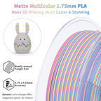 ZIRO Dynamic Color Change PLA, for 3D Printing, 1KG, Marshmallow Stripes