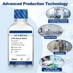 CryoKing 0.9% Normal Saline Solution, 0.1μm Filtration Sterilized Sodium Chloride Solution, Ready-to-Use Buffer for Lab Research Only, 500ml/Bottle, 2 Bottles/Case (1000ml Total)