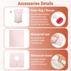 Inflatable Bedside Shampoo Set with Water Bag and Waterproof Shawl. Wash Hair in Bed for Children, the Elderly, Pregnant Women, Post-surgery or Bedridden Patients. Water Bag Capacity 2.1 Gallons (8L)