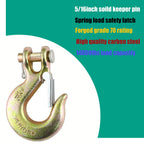5/16" Clevis Slip Hook with Safety Latch, 4 Pack Heavy Duty Clevis Chain Hook for 5/16" Grade 70 Transport Chain, 14000LBS Capacity for Heavy Load