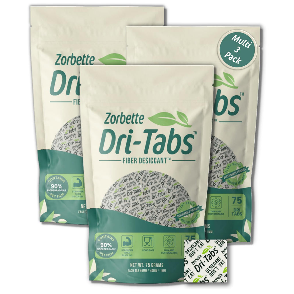 Dri-Tabs | Food-Safe Moisture Absorbers – Keep Fruits, Veggies, Snacks, Bread & More Fresher, Longer! Eco-Friendly, Plant Based Desiccant that Replaces Silica Gel Packets - 3 of 75pk (Green)