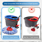 8 Pack RinseClean Spin Mop Replacement Head Refills with 1 Rotating Mop Base Compatible with O Ceda RinseClean 2 Tank System, Blue Microfiber Mop Refills for Floor Cleaning