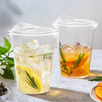 Dealusy 100 Pack - 16 oz Clear Plastic Cups with Lids, Sturdy & Food Safe Iced Coffee Cups with lids, Disposable Plastic Smoothie Cups for Cold Drinks, Sip Lids