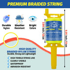 LURKA Mason Line String,#18 540 Feet Braided Construction Nylon Line with 5 Built-in Levels and Spool Fluorescent String Line for Precision Work, DIY, and Gardening (Fluorescent Yellow)
