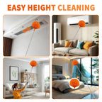 Cobweb Duster with Extension Pole,Cleaner Outdoor 110" Telescoping Extended Sspider Brush, Dusting Kit,Long Handle Reach for High Ceilings and Fans,Microfiber Webster Remover Tools Feather Dusters