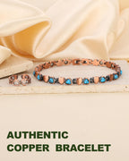 MagEnergy Copper Ankle Bracelet for Women-Lymphatic Drainage Ring-Turquoise