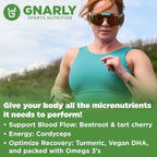 Gnarly Nutrition Greens Superfood Powder – Blueberry Acai Performance Super Greens Powder – NSF Sport Certified – Organic, Probiotics & Essential Micronutrients - Blueberry Acai, 11.64 oz