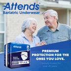 Attends Bariatric Adult Incontinence Underwear, 3X-Large (74-92"), [10 Count] - Overnight Absorbency for Men and Women, Disposable Pull-On Diapers with Tear-Away Sides, AU60