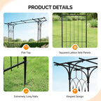 VINGLI Garden Arbor, Arch Archway for Wedding Ceremony Party, Steel Garden Trellis for Plant Climbing, Christmas Decorations Pergola for Backyard, Lawn (Black)