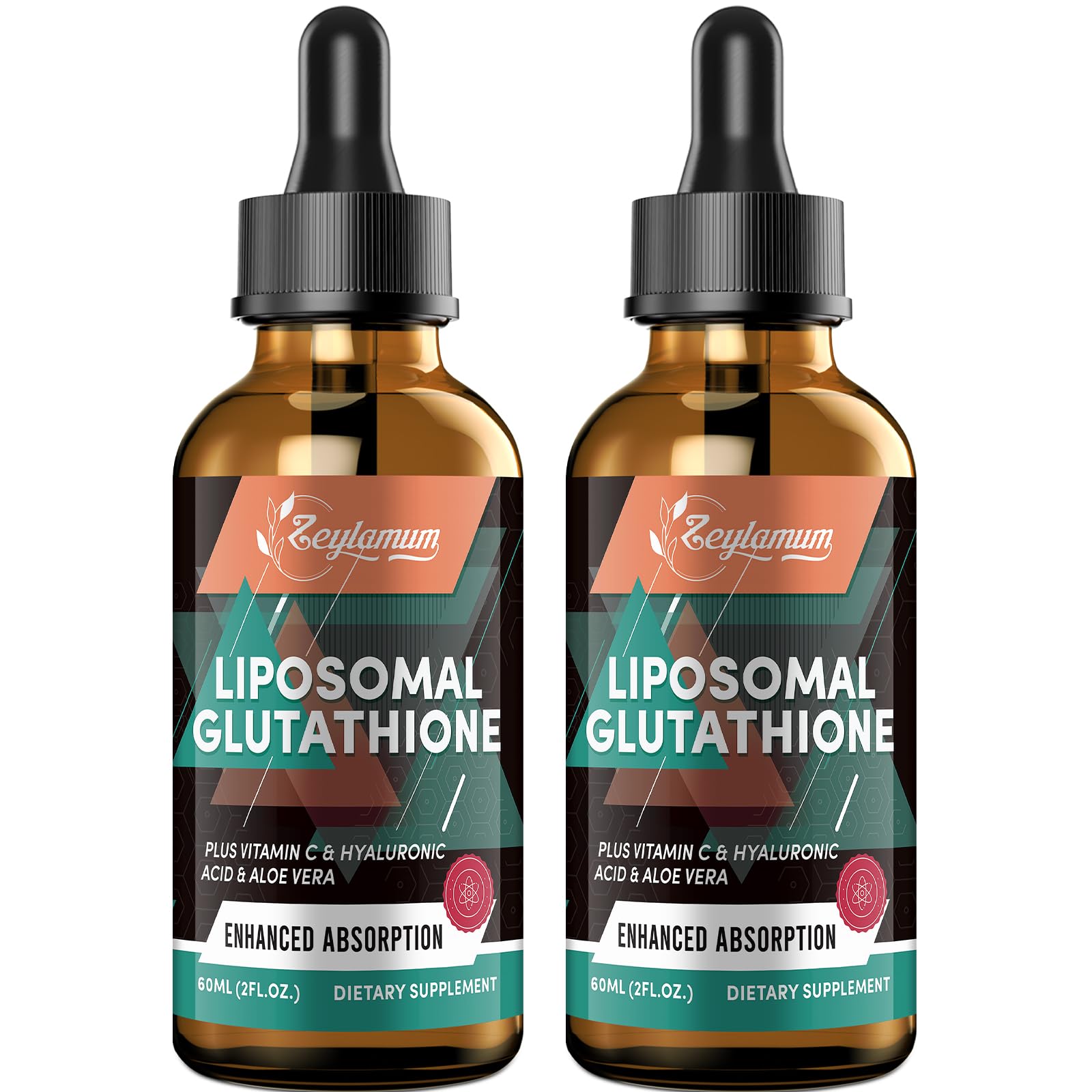 2000MG Liposomal Glutathione Liquid Drops, Ultra High Absorption, Natural Detoxification, Immune System & Skin Support*, L-Glutathione, Vitamin C & Hyaluronic Acid, Capsules Alternative, 4.05 OZ