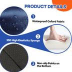 JZHLLA Foldable Fall Protection Mat for Elderly Blue Waterproof Non Slip Floor Mats with High-Resilience Foam 72 * 24 * 2 Inch Bedside Floor Mats for Elderly, Handicap, Senior
