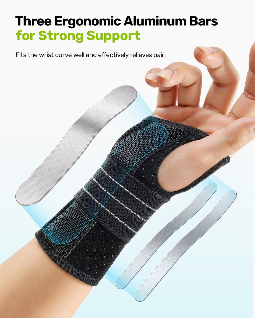Rakiie 2 Pack Carpal Tunnel Wrist Braces, Adjustable Night Wrist Support with 3 Metal Splints, Hand Stabilizer for Men Women No Pressure on Thumb, Right and Left Hand (Purple, M)