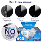 Glasses Wipes Lens Cleaner - Lens Wipes for Eyeglasses - 600 Pre-moistened Individually Wrapped Wipes for Eye Glasses, Electronics, Phone, Computer, Laptop Screen - Camera Lens Cleaner - Made in EU