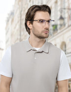 ZanyLen Blue Light Blocking Glasses Men Computer Gaming Glasses Rectangle Metal Semi-rimless Black/Golden Frame Anti Glare/UV400 Clear Lens