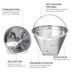 Reusable #4 Cone Shape Coffee Filter Permanent 6-10 Cup Stainless Steel Coffee Filter for Cuisinart Maker Ninja Coffee Bar Brewer -BPA Free