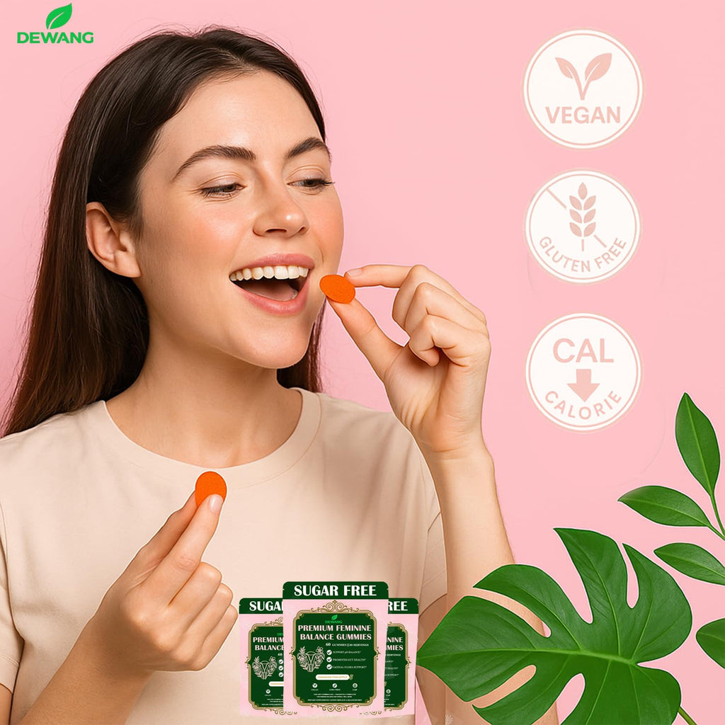 DEWANG Feminine Balance Gummies – Daily pH Balance & Vaginal Health Support, Probiotics for Womens Odor & Confidence Pineapple Flavor Vegan & Sugar-Free (Pineapple)