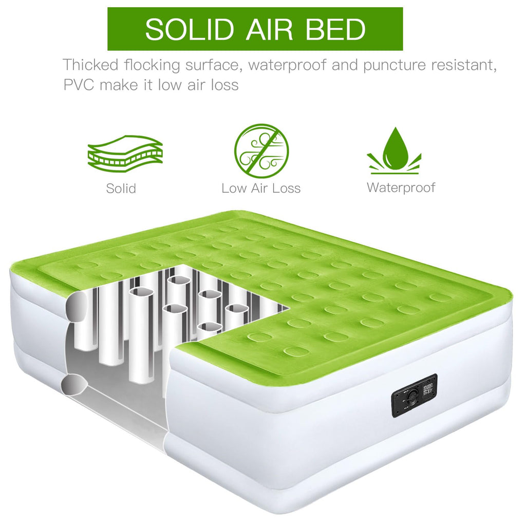 YENING Queen Size Air Mattress with Built in Pump Raised Inflatable Bed Heavy Duty Blow up Matressith Airbed 18 Inch Tall