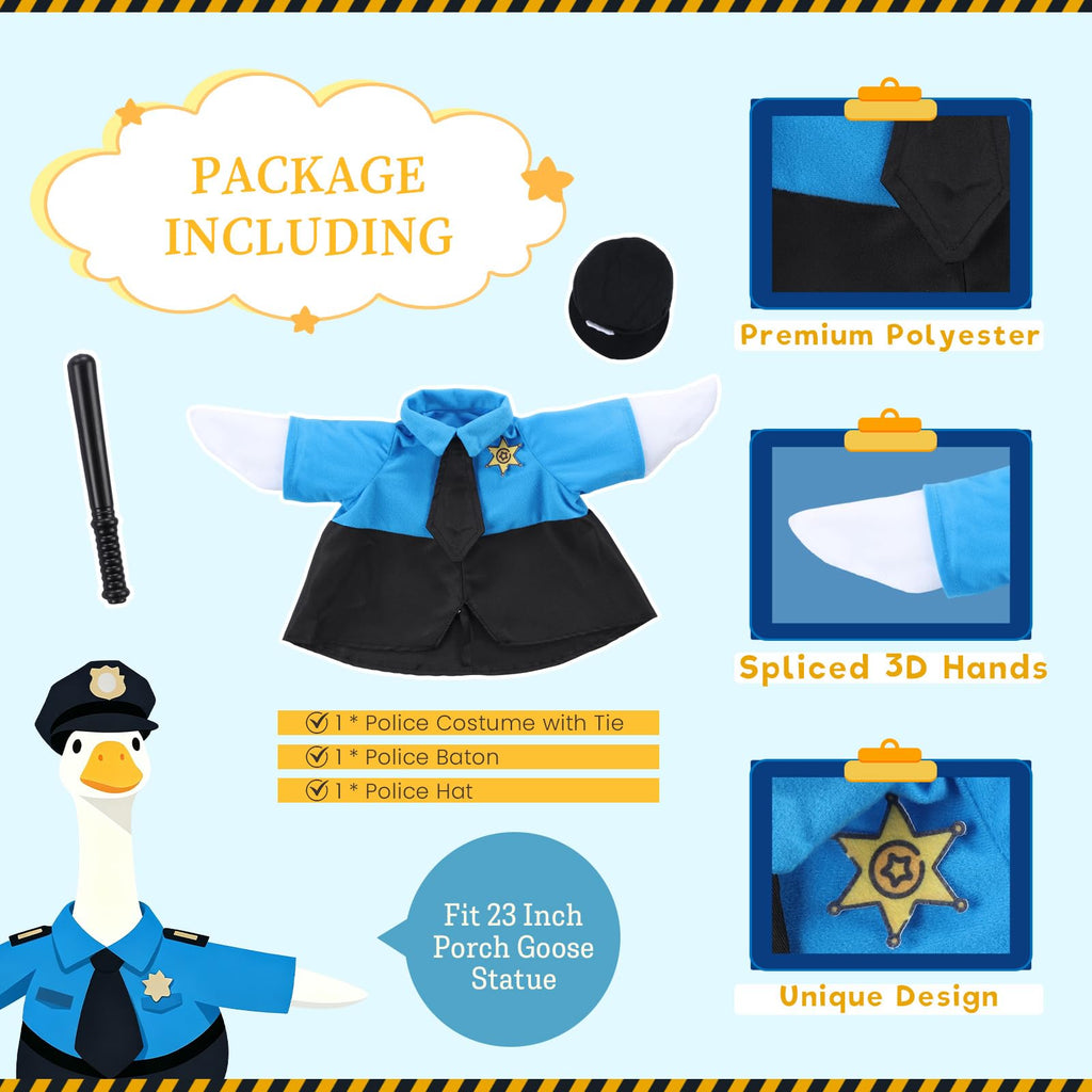 EKOREST Police Porch Goose Outfits for 23 Inch Statue