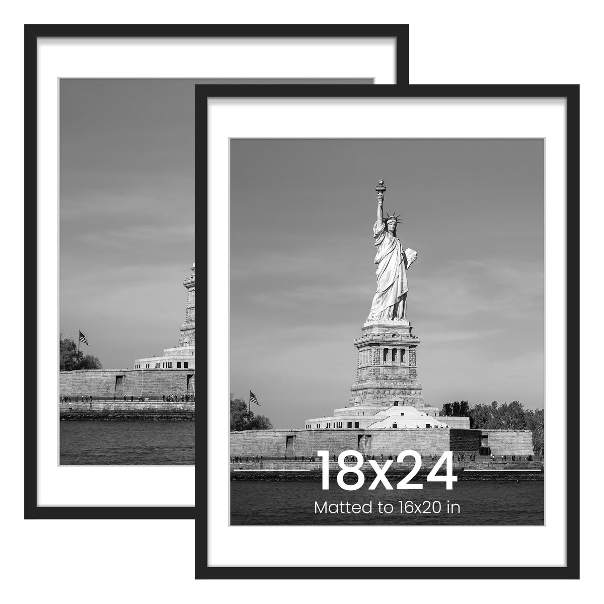 ENJOYBASICS 18x24 Poster Frame, Wall Gallery Frames Set of 2, Black