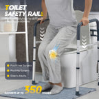 Lianjindun Toilet Safety Rails, Folding & Portable Bathroom Toilet Handles for Elderly, Seniors, Handicap & Disabled, Adjustable Toilet Safety Frame Fit Any Toilets (350 LB)