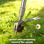 IVVIC One-Piece Stand Up Weed Puller Tool with Long Handle, 47" Assembleless Stainless Steel Garden Weeder Dandelion Root Removal Without Kneeling