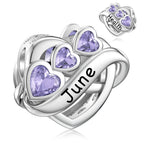 JIAYIQI Heart June Birthstone Charm for Pandora Charms Bracelet