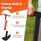 ATUHOLA Manual Edger Lawn Tool, 41-inch Lawn Edger with Saw Tooth Blade, Half Moon Hand Edger with Metal Shaft, T-Grip Handle, Heavy Duty Garden Edger Tool for Sidewalk, Grass, Yard, Landscape
