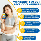 Gut Health & Probiotic Gummies, 112.5 Billion CFU, Sugar Free - 8 Strains + Prebiotics + Herbs - for Digestive, Immune, Diarrhea & Bloating - Gut Health for Women & Men, 60 Counts Probiotics Gummies