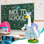 JcHrmers Back to School Goose Outfit Crayon and Pencil Goose Clothes Fits 23" Cement Plastic Geese Statue for School Classroom Outdoor Garden Yard Patio Statue Art Decor