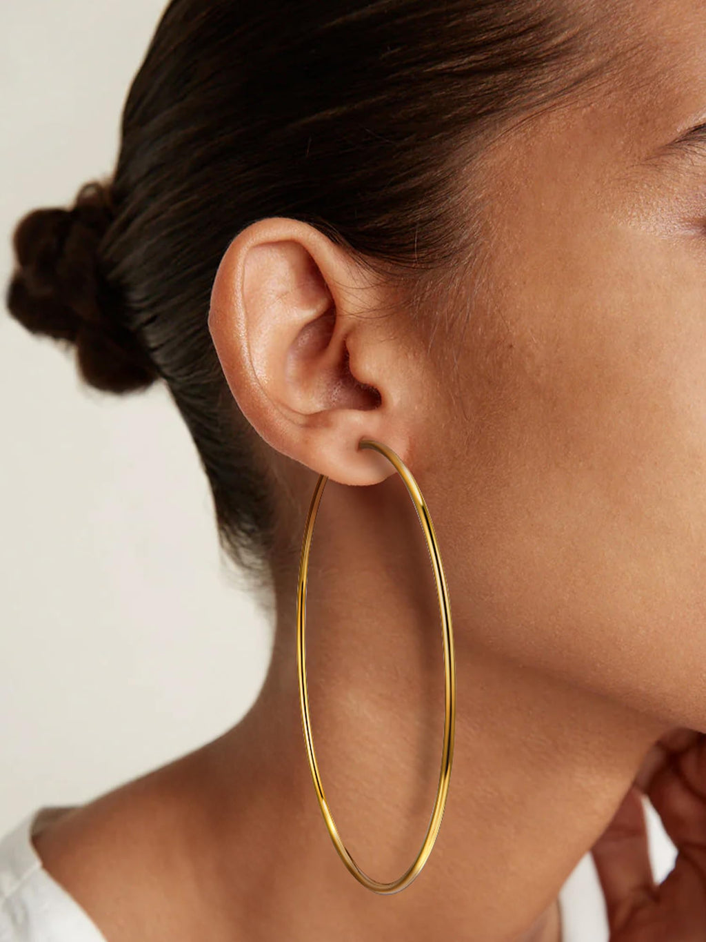 18K Gold Plated Hoop Earrings for Women Statement Jewelry Circle Round Earrings